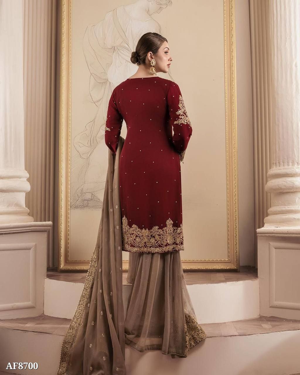 Pearl Designer Top Sharara Dupatta Set – Glamorous & Elegant Ethnic Wear