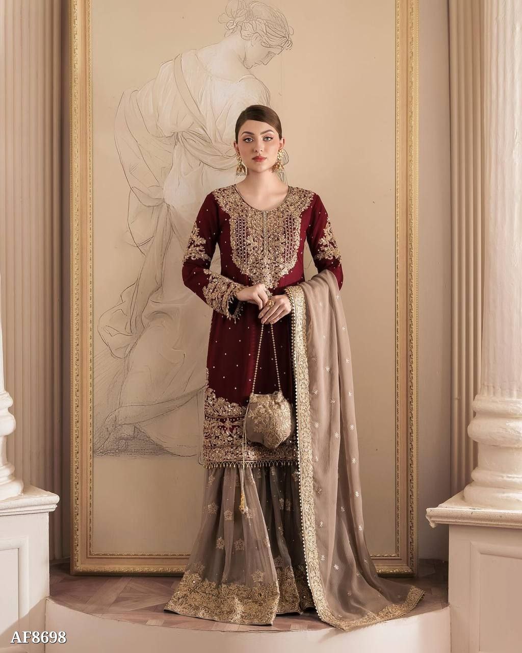 Pearl Designer Top Sharara Dupatta Set – Glamorous & Elegant Ethnic Wear