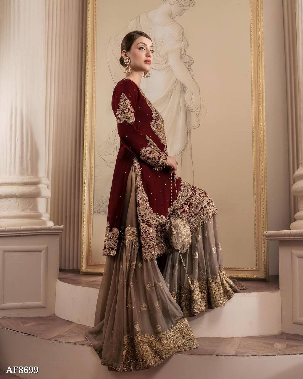 Pearl Designer Top Sharara Dupatta Set – Glamorous & Elegant Ethnic Wear