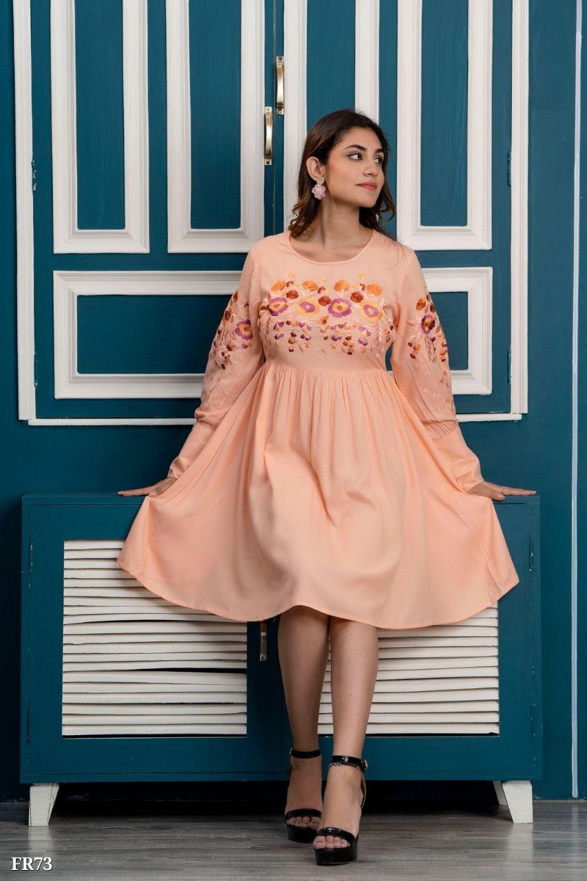 Elegant Embroidered Flared Tiered Short Dress – FrionKandy